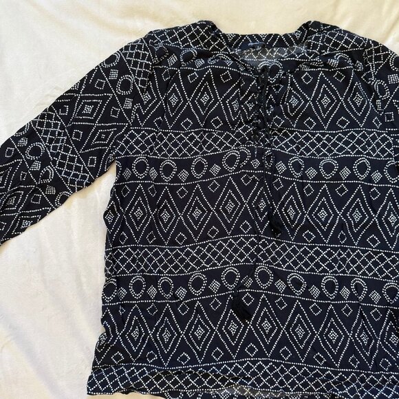 MADEWELL Lace Up Peasant Top in Caravan Print - Picture 3 of 12